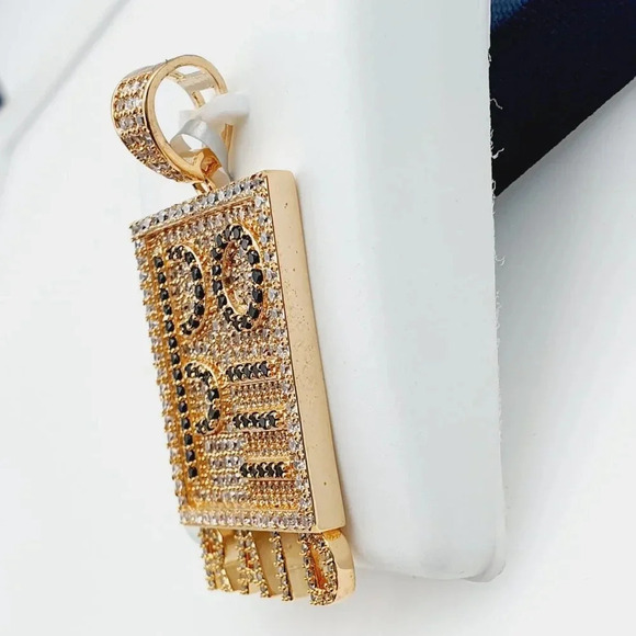 "14K Gold Plated Cubic Zircon Pendant, INUS1BR096 - Picture 5 of 10